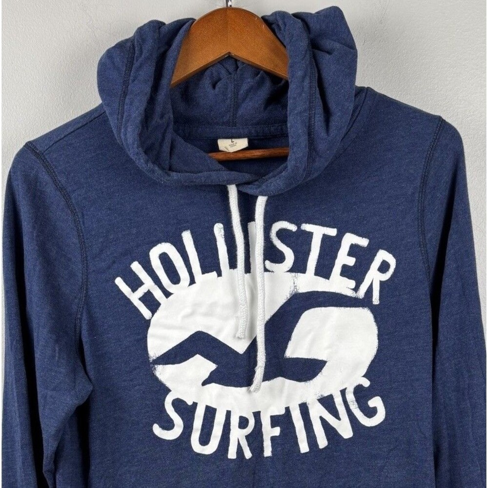 Hollister Surfing Womens Large Long Sleeve T Shirt Hoodie Seagull Spellout Y2K